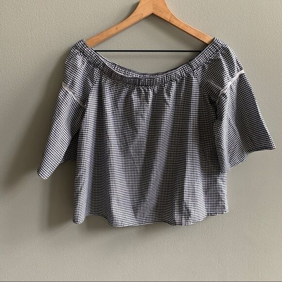 Abercrombie & Fitch Off the Shoulder Gingham Top - Picture 8 of 11